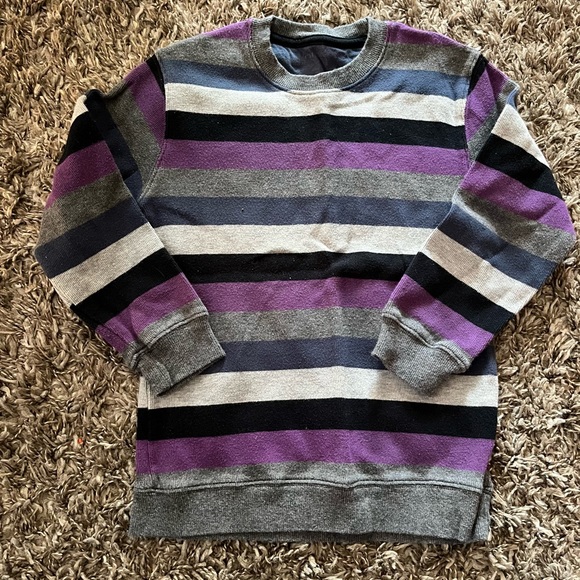 Cherokee Size 7/8 Purple/Black/Grey Stripe sweater, good used condition - Picture 1 of 5